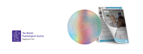 BPS accreditation stamp for MPA - a psychometrical solution developed by Master International.