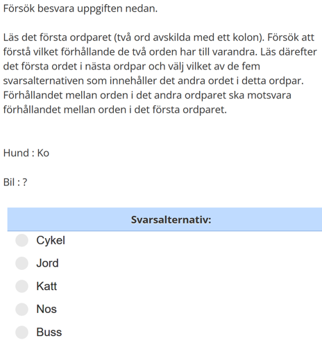 verbala frågorna
